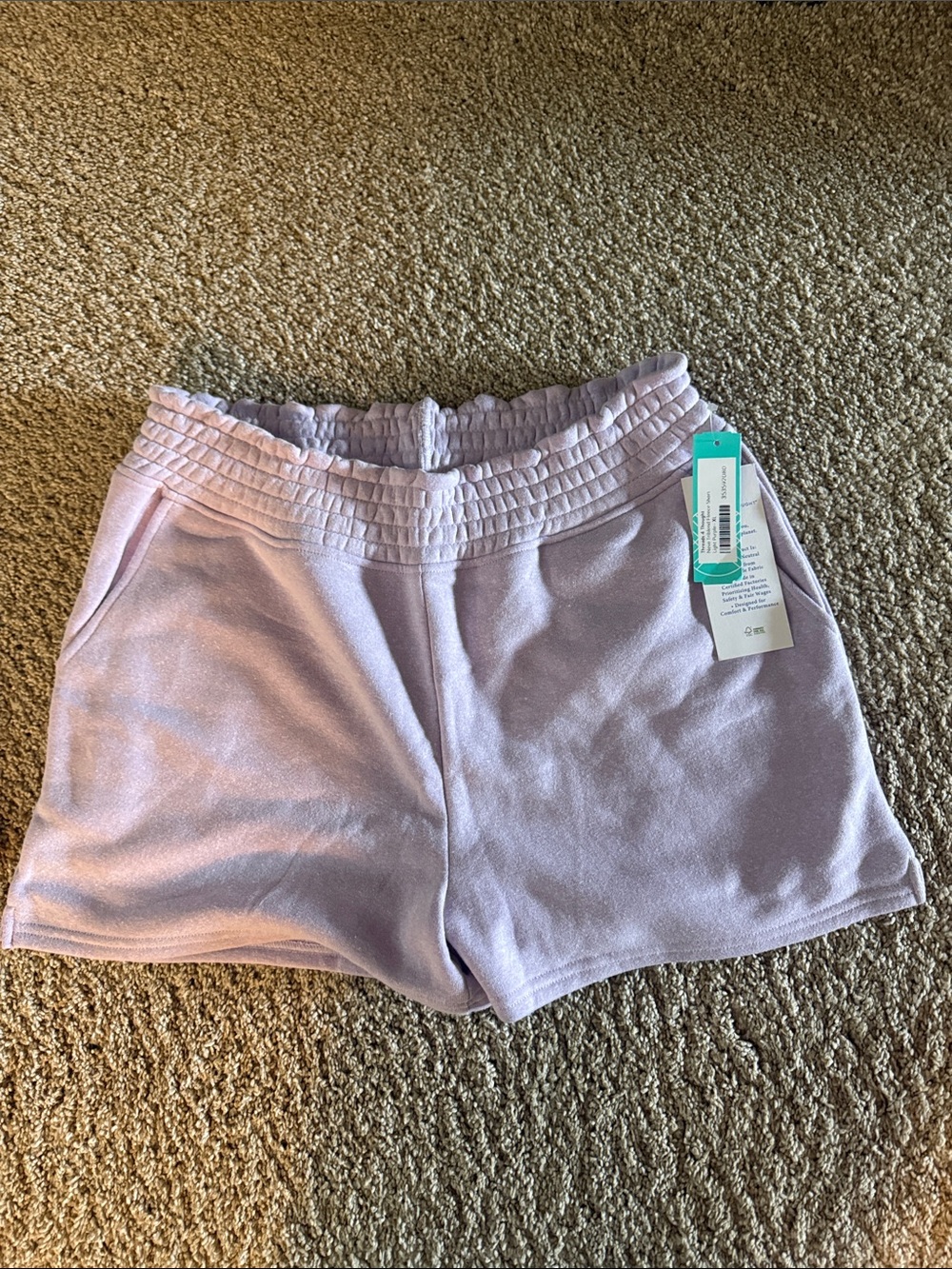 Women’s Lavender Elastic-Waist Cozy Shorts